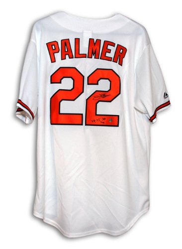 Jim Palmer Autographed/Hand Signed Baltimore Orioles White Majestic Throwback Jersey Inscribed ''73,