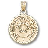 Wisconsin Badgers Solid 14K Gold Seal Pendant