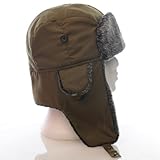 IMAGE OF Satsumauk Unisex One Size Microfibre Trapper Hat with Faux Fur Trim bySatsumauk (Khaki)