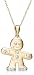 14k Yellow Gold Diamond Gingerbread Man Pendant (1/10 cttw, G-H Color, I1 Clarity), 18