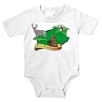 Onesie with "state animal", "white tailed deer", Pennsylvania, "mountain laurel", "state bird", state, flower, "ruffed grouse"