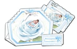 12 Baby Shower Bomboneiras, Ribbons, Party Favors, and Invitations with Envelopes - Baby Boy, in Spanish
