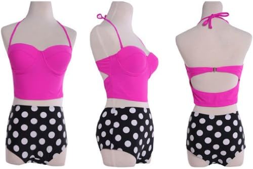 TM Retro high-quality Fashion High Waisted Bikini Swimsuit Beachwear Swimwear