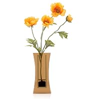 Artificial Poppy in Smoked Vase