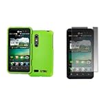 EMPIRE Neon Green Rubberized Hard Case Cover + Screen Protector for AT&T LG ....