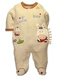 Lil' Cowboy 2-Sided Footie by Baby Essentials - Beige - 3 Mths