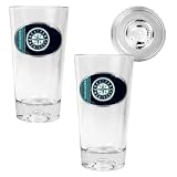 MLB Seattle Mariners Pint Ale Glass with Baseball Bottom (Set of 2)