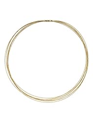 18K Yellow Gold 7 Strands 0.5mm Necklace 16 Inch