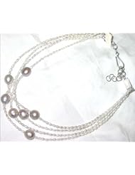 Four strand Pearl & grey Pearl