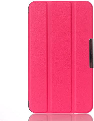 Visotre (6 Colors) Asus Memo Pad 7 ME375CL Case-Premium PU Leather Tablet Case Cover for Asus Memo Pad 7 ME375CL, 3 Fold Custer Texture with Multi-Angle Stand and Auto Sleep / Wake Function and Metal Buckle(Rose Red)