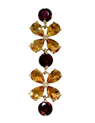 14k Gold Bracelet with Genuine Citrines & Garnets