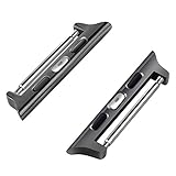 Apple watch用バンドアダプター,Wearlizer® Apple Watchベルト交換用ラグ フィルム付 一体型 フィルム付 全3色 (42mm, グレー)