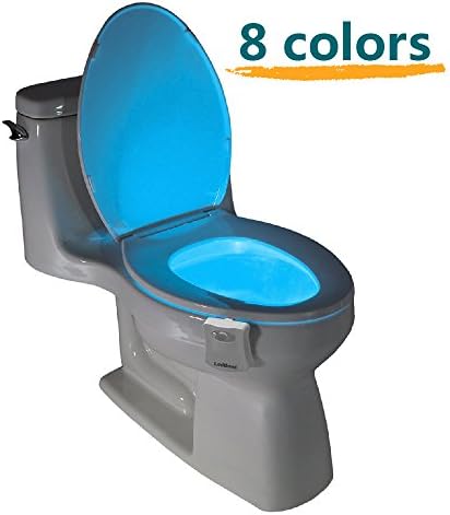 Motion Activated Toilet Bowl Nightlight by LedBowl- Motion Sensor Activated Toilet Bowl Bathroom Night Light - Battery Operated LED Lamp - 8 Changing Colors - Energy- Fits Any Toilet