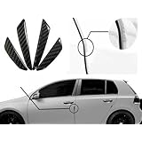 iJDMTOY Balck Real Carbon Fiber Car Side Door Edge Protection Guards Trims Stickers