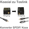 Ligawo Audio Konverter Koax zu Toslink - wandelt digital elektrisch Koax Koaxial/ Coax Coaxial zu optisch Toslink SPDIF - Wandler Decoder Converter f�r digital Wandlung - Cinch RCA zu Toslink - wandelt nicht analog zu digital