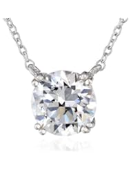 Sterling Silver Swarovski Zirconia 3 ct Round Solitaire Pendant
