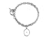 0.02 cttw Sterling Silver Oval Charm Locket Toggle Bracelet LIFETIME WARRANTY