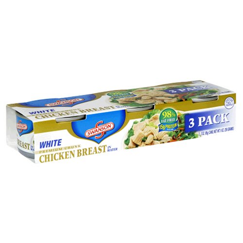 Swanson Premium Chunk Chicken Breast in Water, White Meat, 3-Ounce Cans in 3-Count Sleeves... by Swanson