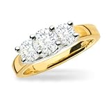 1 1/2 ct dtw three-stone ring, princess cut