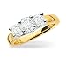 1 1/2 ct dtw three-stone ring, princess cut