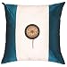 Decorative Handmade Silky Ivory & Teal Blue Cushion Cover / Pillow Sham - Golden Sunflower Design