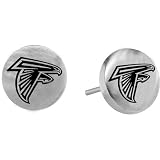 Team Titanium Atlanta Falcons Steel Button Earrings