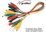 Produkt-Bild: Pr&uuml;fkabel mit 2 Krokodilklemmen, gro&szlig;, (10er-Pack) * BSM profitec&reg;