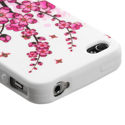 TPU Skin Cover for Apple iPhone 4 & iPhone 4S, Spring Flowers