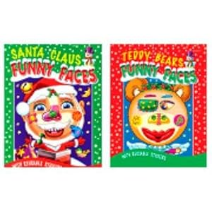 Funny Stickers Packs on Com  Christmas Funny Faces Sticker Book  72 Pack   Office Products