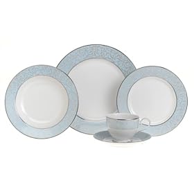 Mikasa Parchment Blue Fine China 5-Piece Placesetting, Service for 1