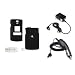 PCMICROSTORE Brand Samsung SCH-U740 AliasSnap-On Solid Black Case Cover with Removable Swivel Belt Clip - Bundled with 12v Rapid Premium Car Charger and Home Travel Wall AC Adapter Charger