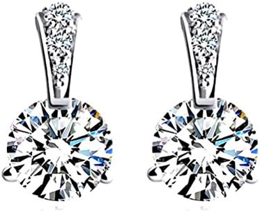 Sterling Silver Round Cut Cubic Zirconia Stud Earrings