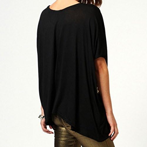 Estrendy Golden Sequins Loose T-shirt Top Black - XL