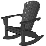 Poly-Wood SHR22BL Seashell Rocker, Black
