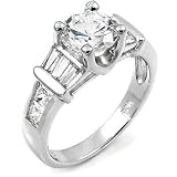 Sterling Silver Ladies Cubic Zirconia Fashion Ring - size 5