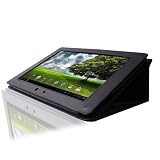 Asus Eee Pad Transformer TF101 Black Leather Case with Stand - By Kiwi Cases (TM)