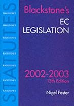 EC Legislation (Blackstone's Statutes)