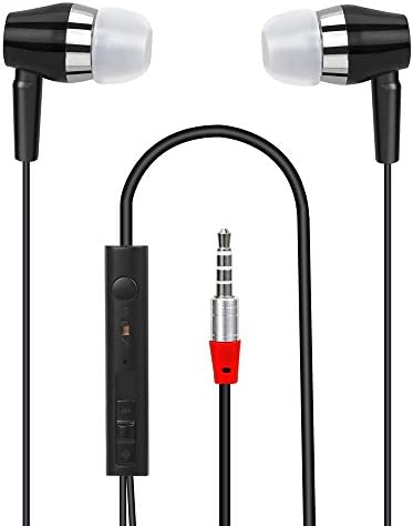 HONEBIAO new ear wire conversion mixer with microphone common headphone, earphone heavy bass music fever level, easy to use, 3.5mm plug black White (Black)