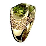 18K Yellow Gold Lemon Quartz and Brown Diamond Ring (18.03ctw, G-H, VS)