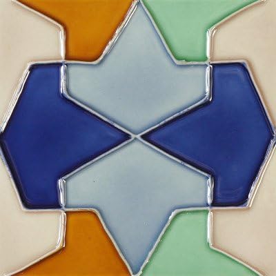 Mission 6" x 6" Hand-Painted Ceramic Decorative Tile in Conos