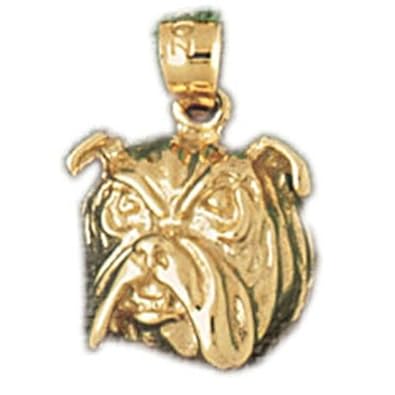 Cheap Girls Jewelry Dazzlers Solid 14k Gold Bulldog Dog Head Charm Pendant Available in three colors from jewelsberry (weights: 3.1 grams only) For Sale