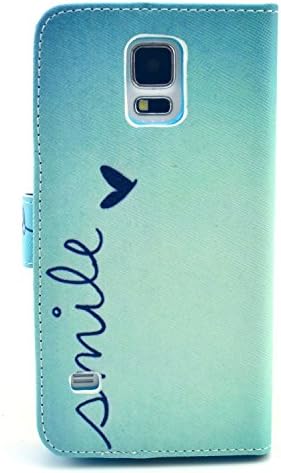 S5 Case, Galaxy S5 Case, MISTOT(TM) Smile Pattern Premium PU Leather Wallet Flip Protective Skin Case with Magnetic Closure for Samsung Galaxy S5 [Built-in Credit Card/ID Card Slot]