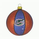 Florida Gators 3.5 Collegiate Glass Basketball Holiday Ornament - NCAA College Athletics