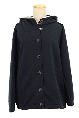 (ノージーン) No jean パーカー 大きいサイズ レディース LL 3L カット キルティング ジャケット ダッフル ネイビー