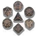 Carved Elvish Dice Set (Transparent and Black)