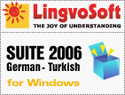LingvoSoft translation software Suite 2006 German <-> Turkish for Windows: dictionary, phrasebook, flashcards