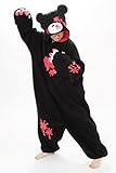 Black Anime Pokemon Violet bear Cosplay Costume Polar Fleece Pajamas Party Sheepwear Onesie (Size S)