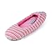 Snoozies Womens Striped Ballet Style Indoor Flats Slipper Socks