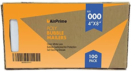 Size #000 4"x 8" ~ 100, 200, 300, 400, 500 Poly Bubble Padded Self-Seal Cushion Envelope Mailers ~ AirPrime