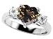 Original Star K(tm) Genuine 7mm Heart Shape Smoky Quartz Engagement Ring